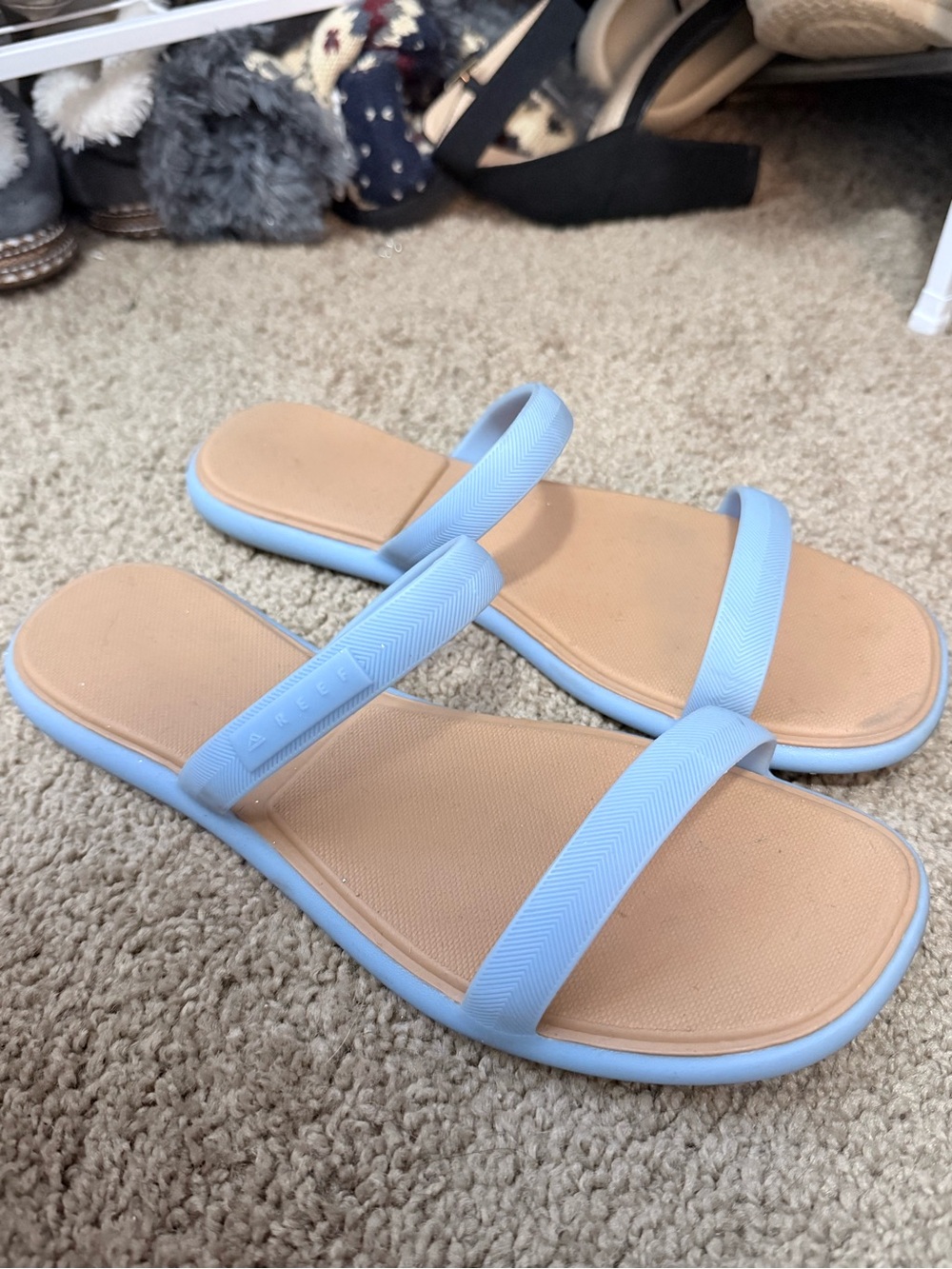 Reef Women's Light Blue Double-Strap Slide Sandals
